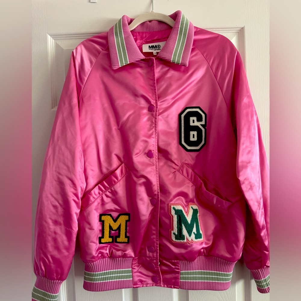 Mm6 Maison Margiela Mm6 Maison Margiela Logo Patchwork Bomber Jacket View 3